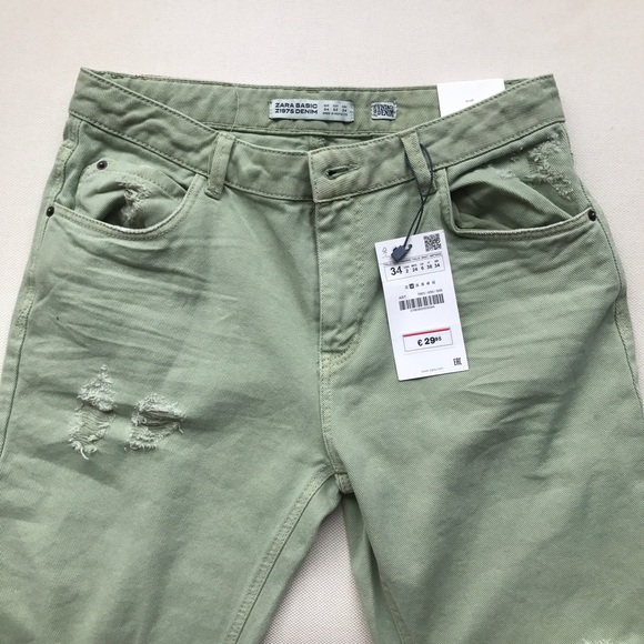 ZARA Relaxed Basic Green Denim 🍃 - Picture 4 of 8